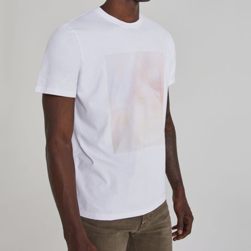 Men's AG Bryce Crew White Graphic T-Shirt